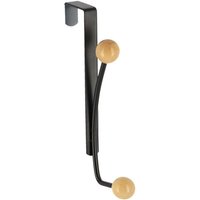 Tendance - Kleiderhaken aus metall mit 2 haken aus holz - schwarz holz von TENDANCE