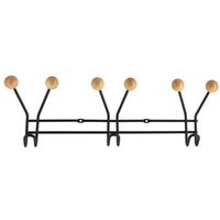 Tendance - Kleiderhaken aus metall mit 3 haken zur befestigung an holzdekorationen - schwarz holz Tendance - Kleiderhaken aus metall mit 3 haken zur befestigung an holzdekorationen - schwarz holz von TENDANCE
