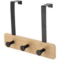 Tendance - Kleiderhaken bambus metall 3 haken - bambus schwarz von TENDANCE