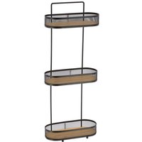 Ovales regal mit 3 ebenen aus metall und bambusplatten zum aufstellen - schwarz bambus - Tendance Ovales regal mit 3 ebenen aus metall und bambusplatten zum aufstellen - schwarz bambus - Tendance von TENDANCE