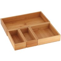 Schubladenorganizer aus bambus mit 4 stapelbaren aufbewahrungsboxen - bambus - Tendance von TENDANCE