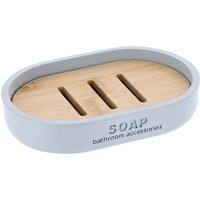Seifenschale polyresin - hellblau bambus Tendance von TENDANCE