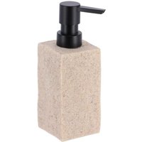 Tendance - Seifenspender 260 ml polyresin fliesen steineffekt pumpe mattschwarz - natürlich von TENDANCE
