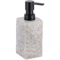 Seifenspender 260 ml polyresin fliesen steineffekt pumpe schwarz matt - grau Tendance von TENDANCE