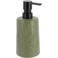 Seifenspender aus steinzeug rund mit blattdekor 430 ml - khaki Tendance grün von TENDANCE