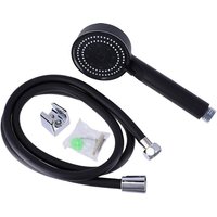Set handbrause 5 funktionen + pvc-schlauch schwarz 150cm mit verchromtem endstück + halter verchromt - mattschwarz Tendance von TENDANCE