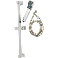 Set quadratische stange 60cm rechteckige handbrause 1 funktion edelstahlschlauch. 150cm - chrom Tendance von TENDANCE