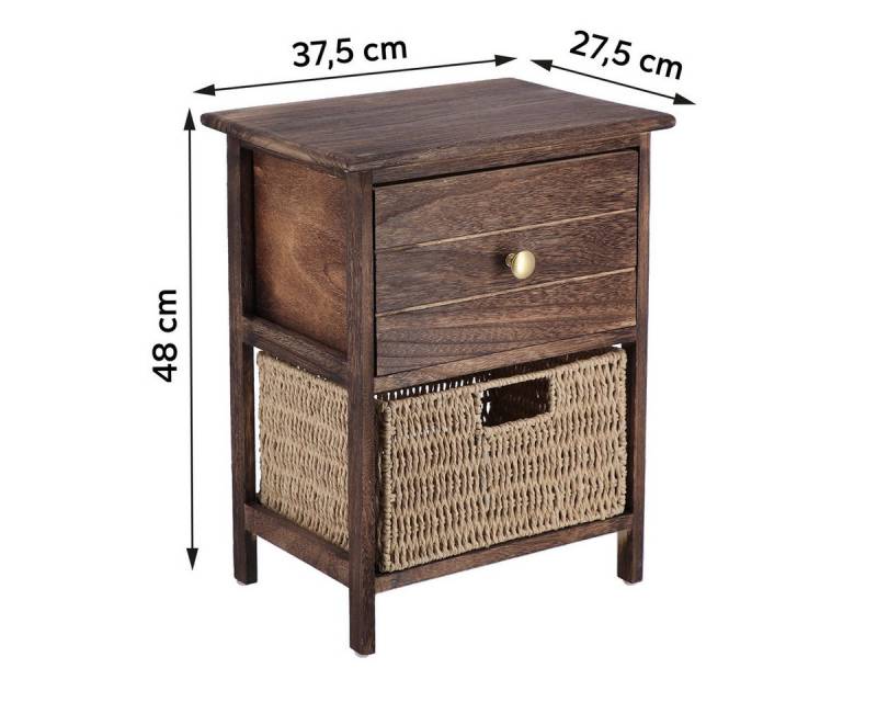 TENDANCE Nachtkommode Badregal Bad Regal Nachttisch Badezimmerschrank Badschrank rustikal von TENDANCE