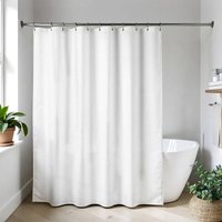 Tendance - Duschvorhang mikrofaser polyester 180x200cm blättereffekt- weiss von TENDANCE