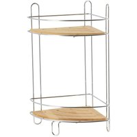 Tendance - Eckregal metalldraht bambus 2 ebenen - chrom bambus von TENDANCE