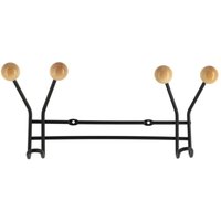 Tendance - Kleiderhaken aus metall mit 2 haken zur befestigung an der holzdekoration - schwarz holz von TENDANCE
