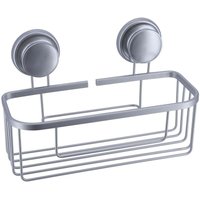 Tendance - Rechteckiger korb aus aluminium auf saugnäpfen - chrom von TENDANCE