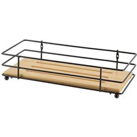 Tendance - Rechteckiger korb metallstruktur bambusplatte - schwarz bambus von TENDANCE