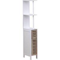 Tendance - Säule petit espace mdf weiss 2 regale 2 türen facon eiche alt - stockholm von TENDANCE