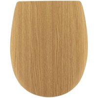 Wc-sitz aus holz 18-zoll-form flach edelstahlbefestigungen - eichenholzoptik Tendance von TENDANCE