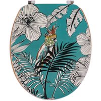 Wc-deckel mdf 18 inch deckel design bedruckt und sitz bambus-optik edelstahl-befestigungen - jungle fever blau - Tendance Wc-deckel mdf 18 inch deckel design bedruckt und sitz bambus-optik edelstahl-befestigungen - jungle fever blau - Tendance von TENDANCE