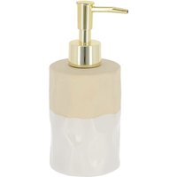 Zweifarbiger seifenspender aus steinzeug 310 ml - weiss beige Tendance Bicolor von TENDANCE