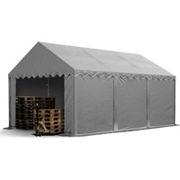 Lagerzelt 3x6 m Zelthalle Unterstand Weidezelt pvc Plane 700 n wasserdicht in grau - Toolport von TOOLPORT