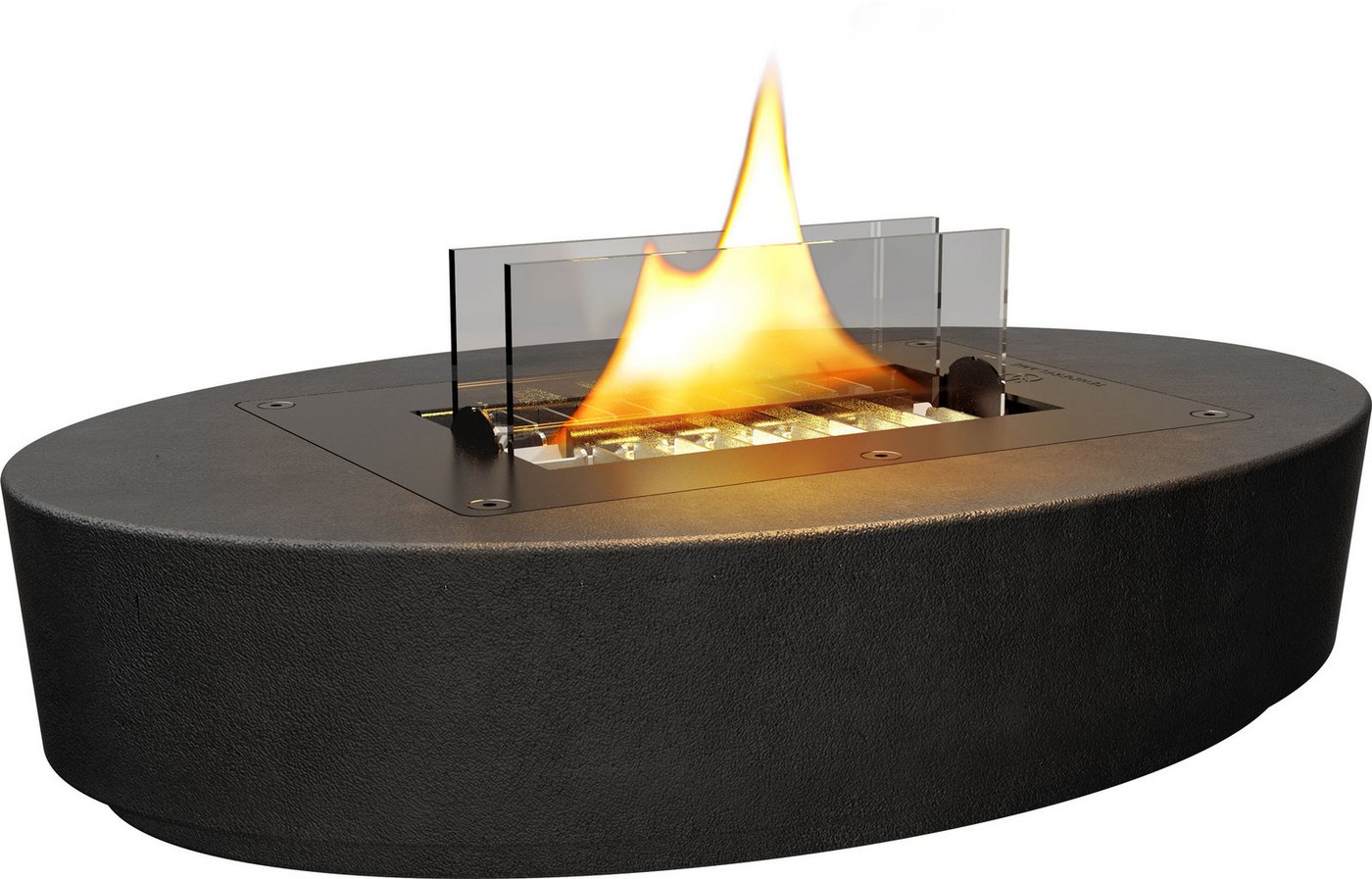 TENDERFLAME Tischfeuer carnation 32 MgO concrete ceramik black Tischkamin von TENDERFLAME