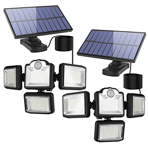 TENDOVO Solarlampen für Außen Innen mit Bewegungsmelder - LED Strahler Aussen Wasserdicht Solarleuchten 4 Modi Superhelle Solar Wandleuchte fuer Garten Garage mit 16.5ft Kabel & Fernbedienung von TENDOVO
