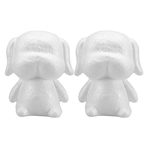 TENDYCOCO 2st Styroporkegel DIY Künste, Die Schaum Malen Styropormodell Welpenspielzeug Kleine Hunde Welpen Figuren Tierformen Aus Styropor Modell Styropor Weiß Kind Modellieren von TENDYCOCO