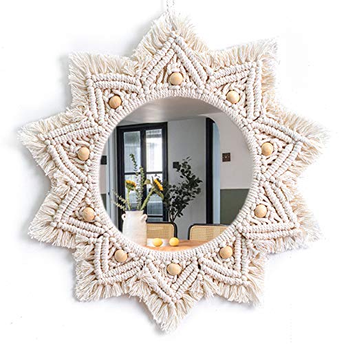 TENEWEE Boho Wanddekoration Spiegel Makramee Kreis Hängespiegel für Schlafzimmer Wohnzimmer Wohnung Eingangsbereich Wohnkultur TENEWEE Boho Wanddekoration Spiegel Makramee Kreis Hängespiegel für Schlafzimmer Wohnzimmer Wohnung Eingangsbereich Wohnkultur von TENEWEE
