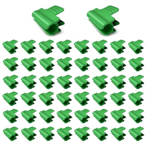 50 Stück Outdoor Fixing Clip Für Netze, Kunststoff Clips Für Schutztuch Gartennetz Clip, Gewächshaus Klemmen Netz Tunnel Hoop Clip, Für Reihenabdeckung Netz, Gewächshäuser, Schuppen, Unterstände (Grün von TENGEE