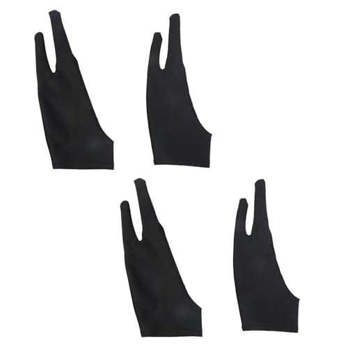 4 stück Zeichenhandschuh,Schwarz Drawing Glove,Tablet Handschuh,Zeichenhandschuh Tablet,Zeichen Handschuhe,Sketch Handschuhe,Grafiktablett Handschuh,Geeignet für Malerei, Tablet(M) von TENGEE