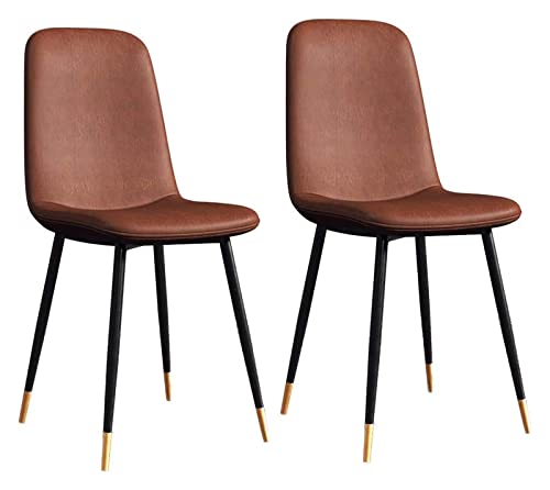 TENGJU Moderne Esszimmerstühle aus grauem Leder mit Metallbeinen, 2er Set TENGJU Moderne Esszimmerstühle aus grauem Leder mit Metallbeinen, 2er Set von TENGJU