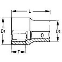 Glas, 1/2, sechskant, 22mm Tengtools M1205226-C von TENGTOOLS
