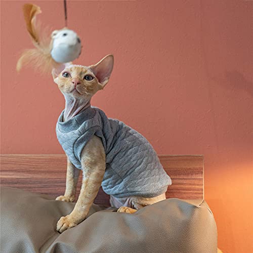 TENGTUD Haarlose Katzenkleidung, Sphynx/Devon Thicken Plus Samt Gary Cat Vest-XXL- von TENGTUD