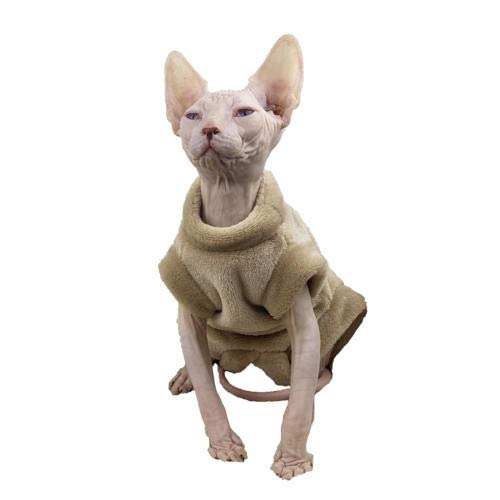 TENGTUD Kleidung für Katzen ohne Haar, Sphynx/Herbst und Winter, Flanellmantel. von TENGTUD