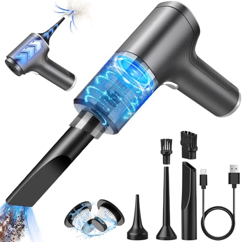 Handstaubsauger Akku Kabellos,6000PA Mini Auto Staubsauger,3 in 1 Auto Staubsauger Akku mit Typ-C Ladung,20min Laufzeit,120W Leistungsstarker Staubsauger H Tragbarer Reiniger für Auto,Küche,Haus,Büro von TENGWUDZ