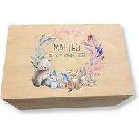 Erinnerungskiste Baby Mit Namen "Forest Tiere Kranz" Geburtsdatum Erinnerungsbox Für Kinder, Holz, Geschenkidee Geburt Erinnerungskiste Baby Mit Namen "Forest Tiere Kranz" Geburtsdatum Erinnerungsbox Für Kinder, Holz, Geschenkidee Geburt von TENII