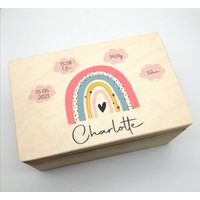 Erinnerungskiste Baby Mit Namen "Regenbogen Rosa Wolken" Geburtsdatum Erinnerungsbox Für Kinder Erinnerungskiste Baby Mit Namen "Regenbogen Rosa Wolken" Geburtsdatum Erinnerungsbox Für Kinder von TENII