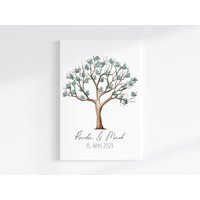 Fingerabdruck Gästebuch Auf Keilrahmen Personalisiert "Baum" Leinwand von TENII