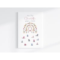 Fingerabdruck Gästebuch Auf Keilrahmen Personalisiert "Blumenbogen" Leinwand von TENII