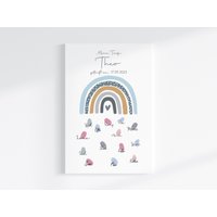 Fingerabdruck Gästebuch Auf Keilrahmen Personalisiert "Regenbogen Punkte" Leinwand von TENII