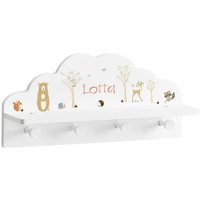 Kindergarderobe Wolke "Boho Waldtiere" Wunschname, Babygarderobe von TENII