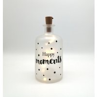Leuchtflasche "Happy Moments" Dekoflasche Led Leuchte Lichtflasche von TENII