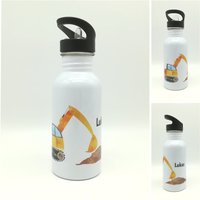 Trinkflasche Mit Namen "Bagger"/ Kindergarten/ Schule/ Sport/ 500Ml Strohhalm von TENII