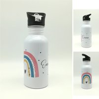 Trinkflasche Mit Namen "Regenbogen Rosa"/ Kindergarten/ Schule/ Sport/ 500Ml Strohhalm von TENII