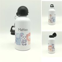 Trinkflasche Mit Namen "Zootiere"/Individuell/ Flasche/ Kinder Trinkflasche 500Ml/ Kindergarten Schule von TENII