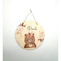 Türschild Kinderzimmer "Boho Bär" Personalisiert Mit Namen Aus Holz/ Kinderzimmer/ Spielzimmer/ Türschild Kinderzimmer "Boho Bär" Personalisiert Mit Namen Aus Holz/ Kinderzimmer/ Spielzimmer/ von TENII