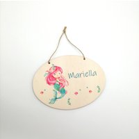Türschild Kinderzimmer "Meerjungfrau" Personalisiert Mit Namen Aus Holz/ Kinderzimmer/ Spielzimmer/ von TENII