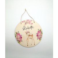 Türschild Kinderzimmer "Reh Schmetterling" Personalisiert Mit Namen Aus Holz/ Kinderzimmer/ Spielzimmer/ Türschild Kinderzimmer "Reh Schmetterling" Personalisiert Mit Namen Aus Holz/ Kinderzimmer/ Spielzimmer/ von TENII