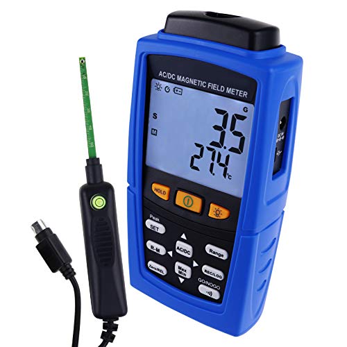 Professionelles AC/DC Gaussmeter Magnetisch Feld Stärke Magnetometer 3000mT (30000G) Teslameter Auto/Manuell Aufzeichnung Meter Prüfer von TENMARS