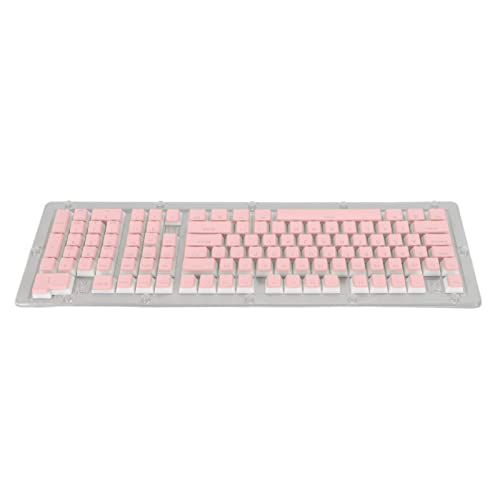 Tastatur-Tastenkappen, Transparente PBT-Tastenkappen 130 Tasten FüR Mechanische Tastatur (Rosa) von TENP