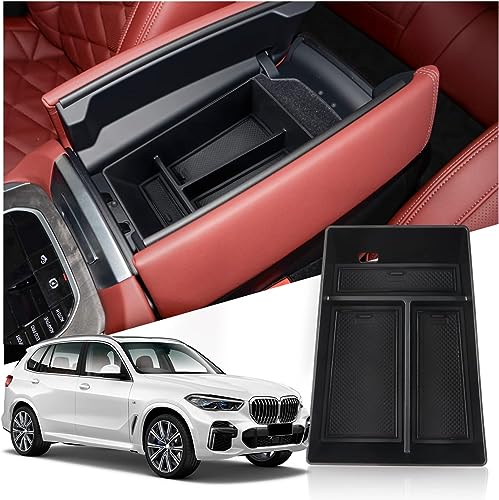 TENREV für BMW X6 G06 2019 2020 2021 2022 Mittelkonsole Armlehne Organizer Armlehnen Aufbewahrungsbox Handschuhfach Aufbewahrung Auto Center Console Tray Innenraum Zubehör von TENREV