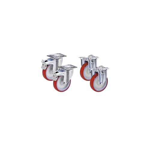 TENTE | Set aus Polyurethan-Reifen auf Polyamid-Felge | 2 Lenkrollen mit Doppelstopp | 2 Bockrollen | Rad-Ø x Breite 100 x 32 mm TENTE | Set aus Polyurethan-Reifen auf Polyamid-Felge | 2 Lenkrollen mit Doppelstopp | 2 Bockrollen | Rad-Ø x Breite 100 x 32 mm von TENTE